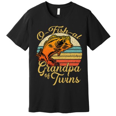 O Fish Al Grandpa Of Twins Baby Pregnancy Announcement Premium T-Shirt