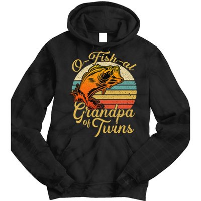 O Fish Al Grandpa Of Twins Baby Pregnancy Announcement Tie Dye Hoodie