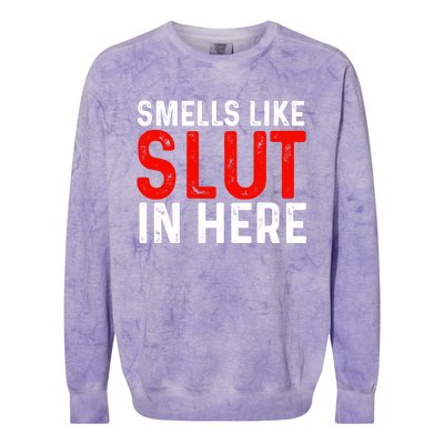 Offensive Funny Adult Humor, Smells Like Slut In Here Colorblast Crewneck Sweatshirt