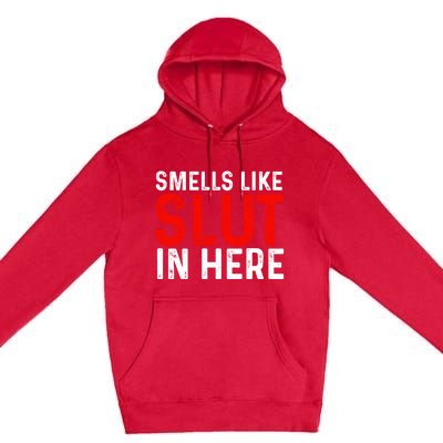 Offensive Funny Adult Humor, Smells Like Slut In Here Premium Pullover Hoodie