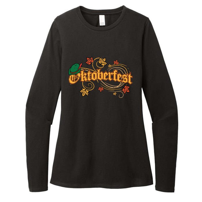 Oktoberfest Fall Autumn Leaves German Costume Womens CVC Long Sleeve Shirt