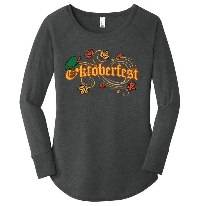 Oktoberfest Fall Autumn Leaves German Costume Women's Perfect Tri Tunic Long Sleeve Shirt