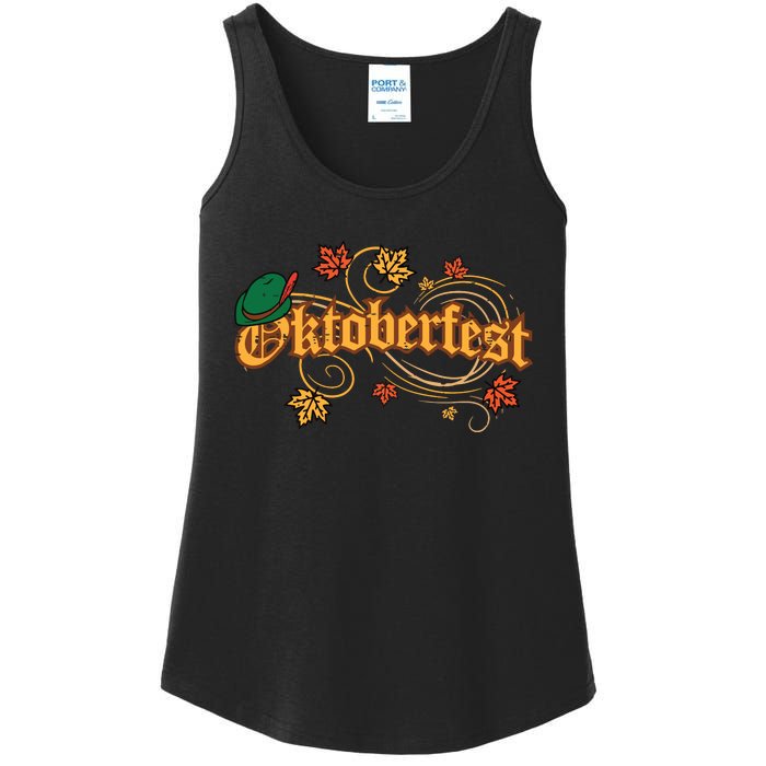 Oktoberfest Fall Autumn Leaves German Costume Ladies Essential Tank