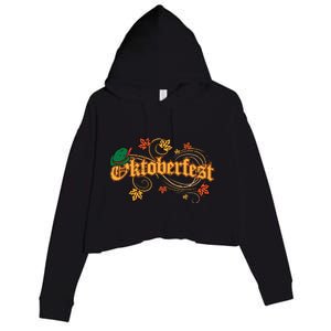 Oktoberfest Fall Autumn Leaves German Costume Crop Fleece Hoodie