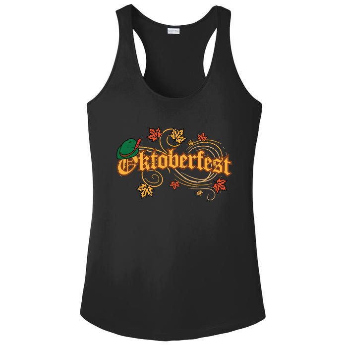 Oktoberfest Fall Autumn Leaves German Costume Ladies PosiCharge Competitor Racerback Tank