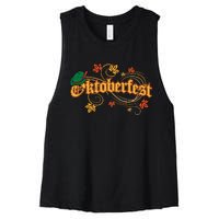 Oktoberfest Fall Autumn Leaves German Costume Women's Racerback Cropped Tank