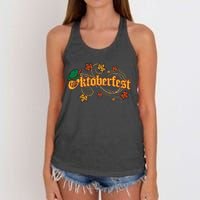 Oktoberfest Fall Autumn Leaves German Costume Women's Knotted Racerback Tank