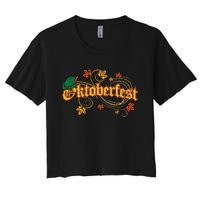 Oktoberfest Fall Autumn Leaves German Costume Women's Crop Top Tee