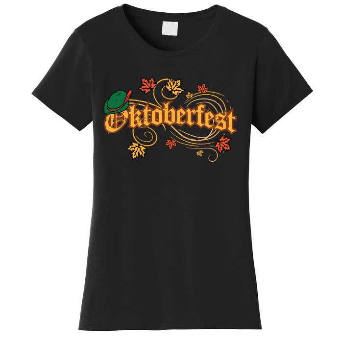 Oktoberfest Fall Autumn Leaves German Costume Women's T-Shirt