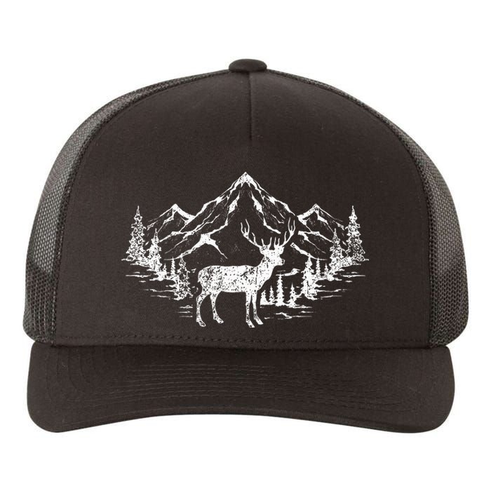 Outdoor Forest Animal Wildlife Mountains Nature Trees Deer Yupoong Adult 5-Panel Trucker Hat