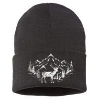 Outdoor Forest Animal Wildlife Mountains Nature Trees Deer Sustainable Knit Beanie