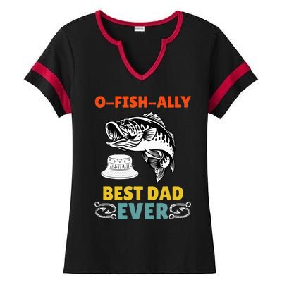 O Fish Ally Best Dad Ever Fisherman Lake Fishing Fathers Day Ladies Halftime Notch Neck Tee