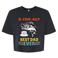 O Fish Ally Best Dad Ever Fisherman Lake Fishing Fathers Day Bella+Canvas Jersey Crop Tee