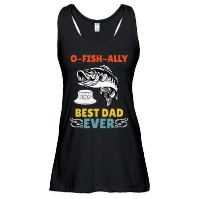 O Fish Ally Best Dad Ever Fisherman Lake Fishing Fathers Day Ladies Essential Flowy Tank