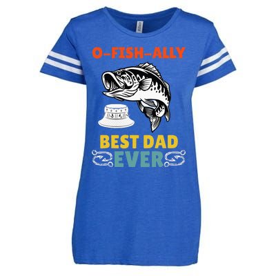 O Fish Ally Best Dad Ever Fisherman Lake Fishing Fathers Day Enza Ladies Jersey Football T-Shirt