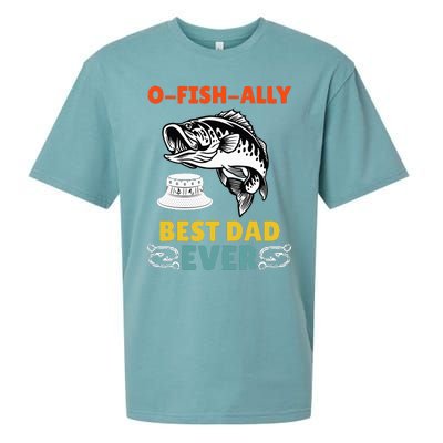 O Fish Ally Best Dad Ever Fisherman Lake Fishing Fathers Day Sueded Cloud Jersey T-Shirt