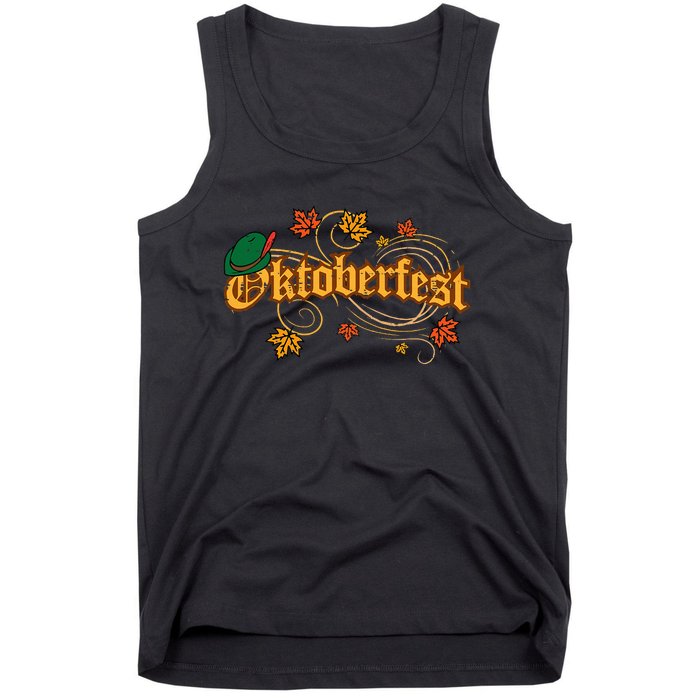 Oktoberfest Fall Autumn Leaves German Costume Tank Top