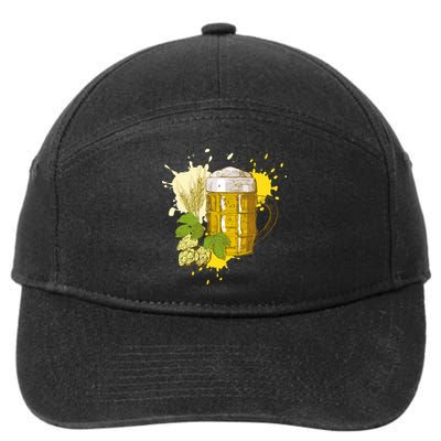 Oktoberfest Fall Autumn Beer Splatter 7-Panel Snapback Hat