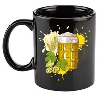 Oktoberfest Fall Autumn Beer Splatter 11oz C Handle Ceramic Mug