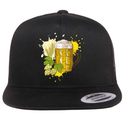 Oktoberfest Fall Autumn Beer Splatter Flatbill Hat