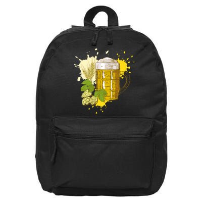 Oktoberfest Fall Autumn Beer Splatter 16 in Basic Backpack