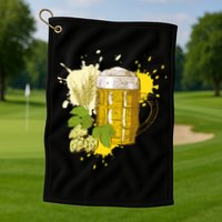 Oktoberfest Fall Autumn Beer Splatter Golf Towel