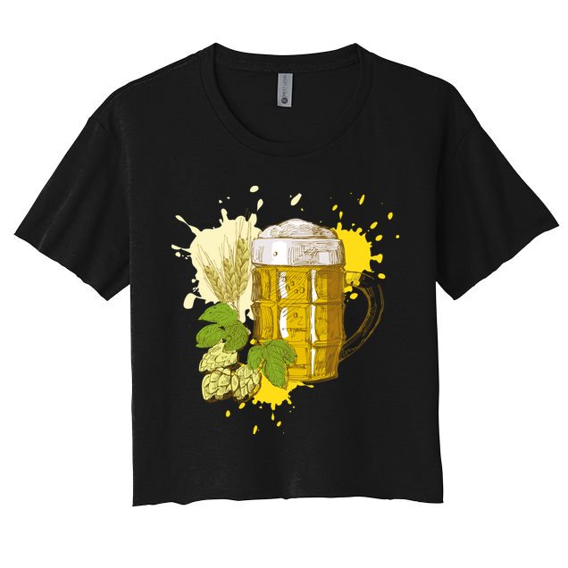Oktoberfest Fall Autumn Beer Splatter Crop Top
