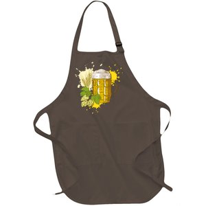 Oktoberfest Fall Autumn Beer Splatter Full-Length Apron With Pockets