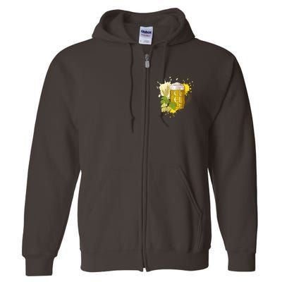 Oktoberfest Fall Autumn Beer Splatter Full Zip Hoodie