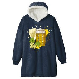 Oktoberfest Fall Autumn Beer Splatter Hooded Wearable Blanket