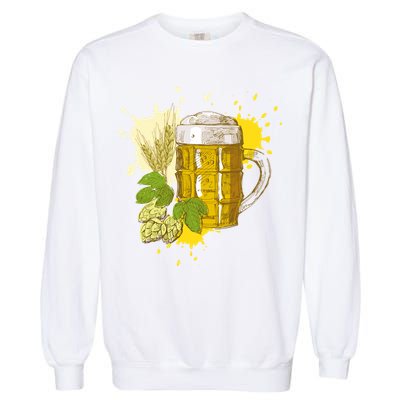 Oktoberfest Fall Autumn Beer Splatter Garment-Dyed Sweatshirt