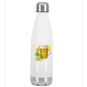 Oktoberfest Fall Autumn Beer Splatter Stainless Steel Insulated Water Bottle