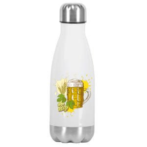 Oktoberfest Fall Autumn Beer Splatter Stainless Steel Insulated Water Bottle