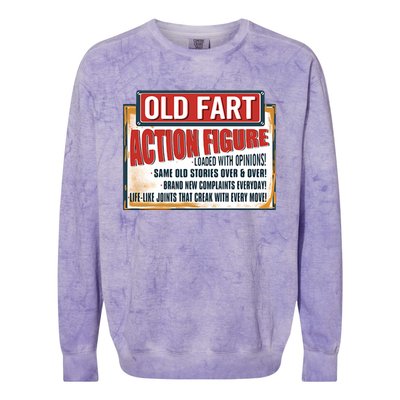 Old Fart Action Figure Loaded With Opinions Colorblast Crewneck Sweatshirt