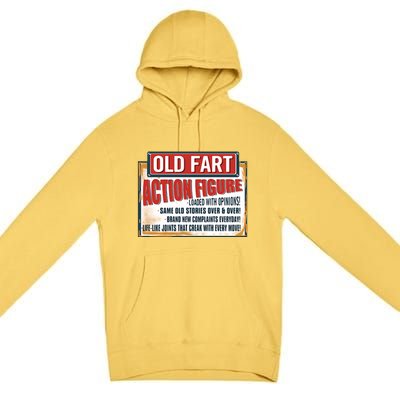 Old Fart Action Figure Loaded With Opinions Premium Pullover Hoodie