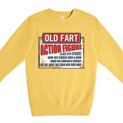 Old Fart Action Figure Loaded With Opinions Premium Crewneck Sweatshirt