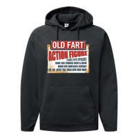 Old Fart Action Figure Loaded With Opinions Performance Fleece Hoodie