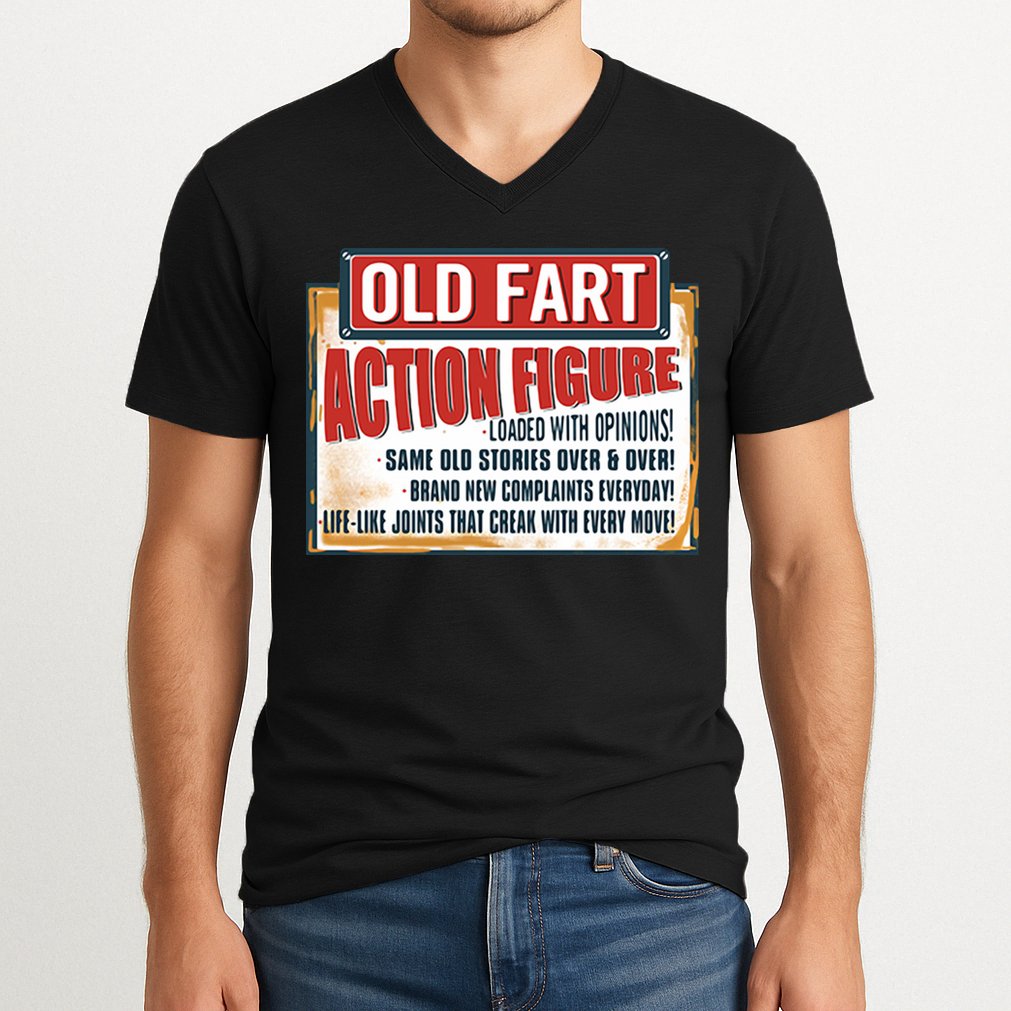 Old Fart Action Figure Loaded With Opinions V-Neck T-Shirt