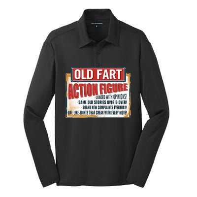 Old Fart Action Figure Loaded With Opinions Silk Touch Performance Long Sleeve Polo