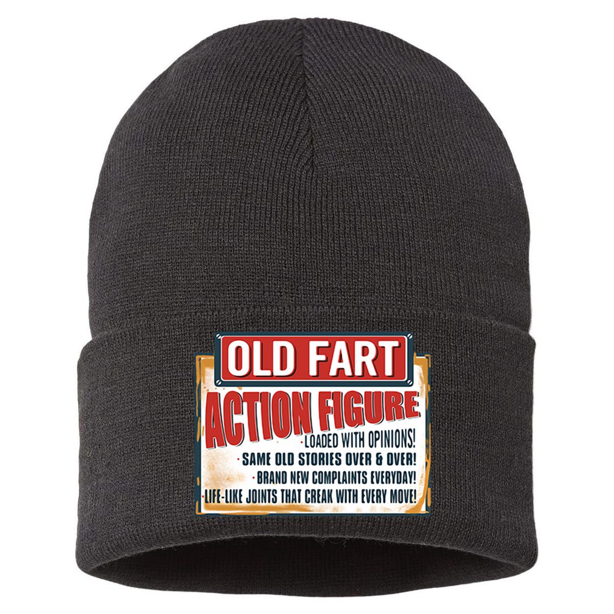 Old Fart Action Figure Loaded With Opinions Sustainable Knit Beanie