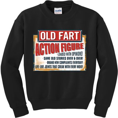 Old Fart Action Figure Loaded With Opinions Kids Sweatshirt