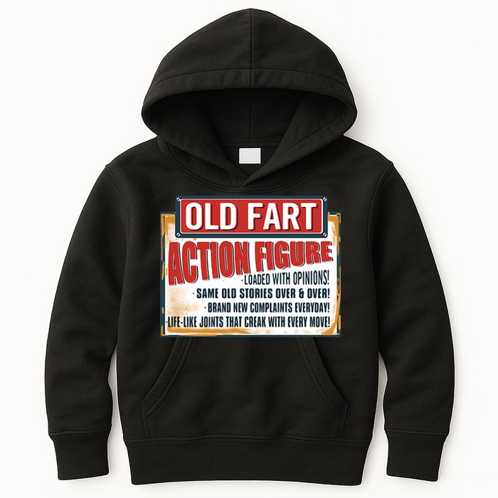 Old Fart Action Figure Loaded With Opinions Kids Hoodie