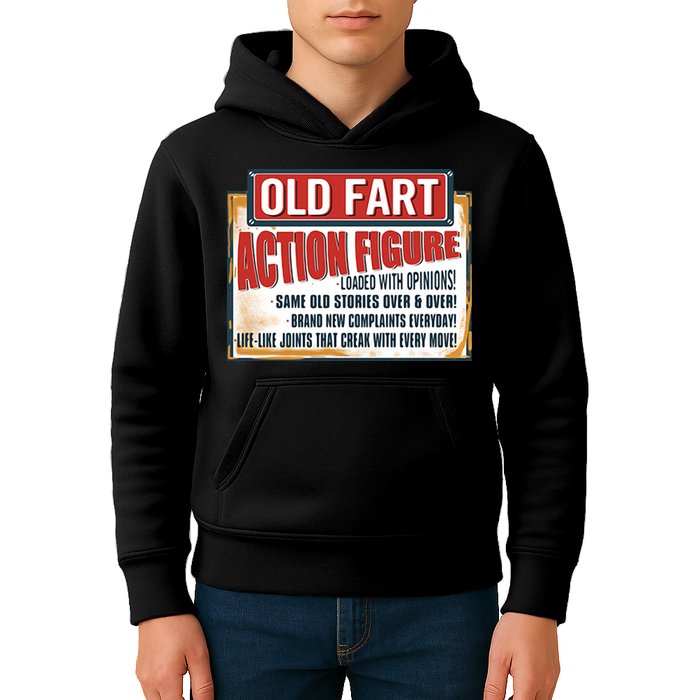 Old Fart Action Figure Loaded With Opinions Kids Hoodie