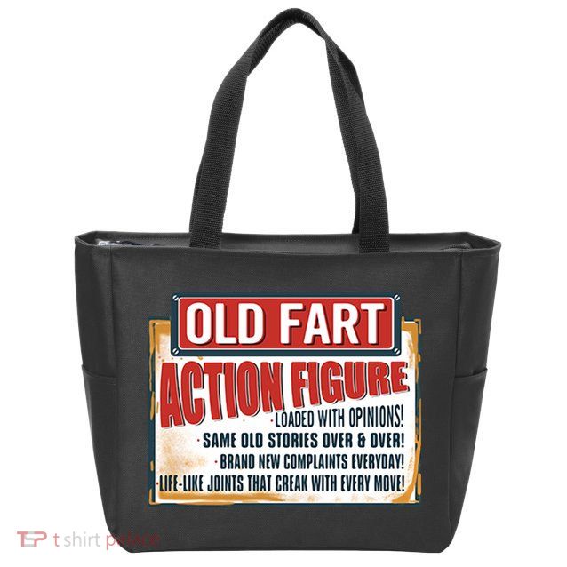 Old Fart Action Figure Loaded With Opinions Zip Tote Bag