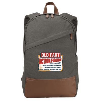 Old Fart Action Figure Loaded With Opinions Cotton Canvas Backpack
