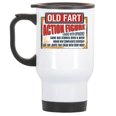 Old Fart Action Figure Loaded With Opinions Stainless Steel Travel Mug