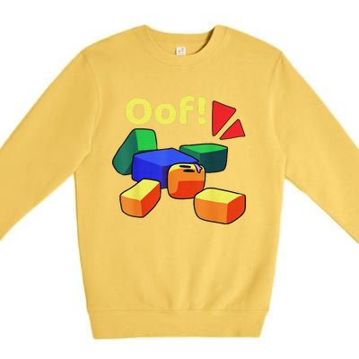 OOF! Funny Blox Noob Gamer Gifts For Gamers Premium Crewneck Sweatshirt