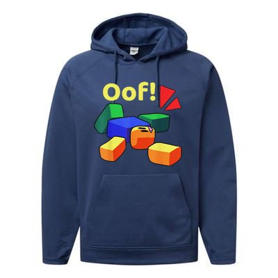 OOF! Funny Blox Noob Gamer Gifts For Gamers Performance Fleece Hoodie