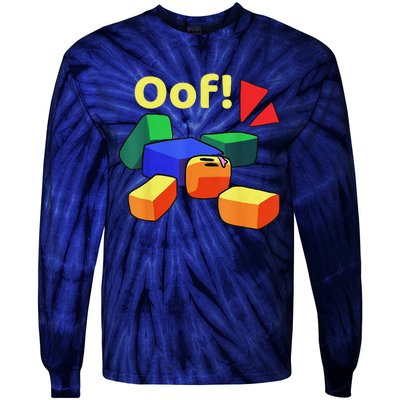 OOF! Funny Blox Noob Gamer Gifts For Gamers Tie-Dye Long Sleeve Shirt