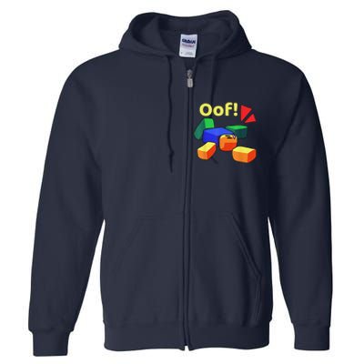 OOF! Funny Blox Noob Gamer Gifts For Gamers Full Zip Hoodie